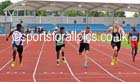 No. 12 Ransford Anthony (Doncaster AC) wins from No. 79 Luke Giblin (Kingston upon Hull), No.  169 Ben Shields (City of Sheffield) 3rd and  No. 156 Imran Rahman (City of Sheffield) 4th in the senior mens 100 metres. Northern Senior and Under-20 Champs., Sport City, Manchester. Photo: David T. Hewitson/Sports for All Pics